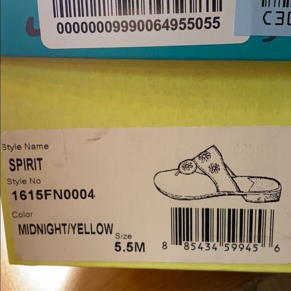 Jack Rogers "Spirit" Midnight Yellow Sandals 5.5 - Picture 2 of 2